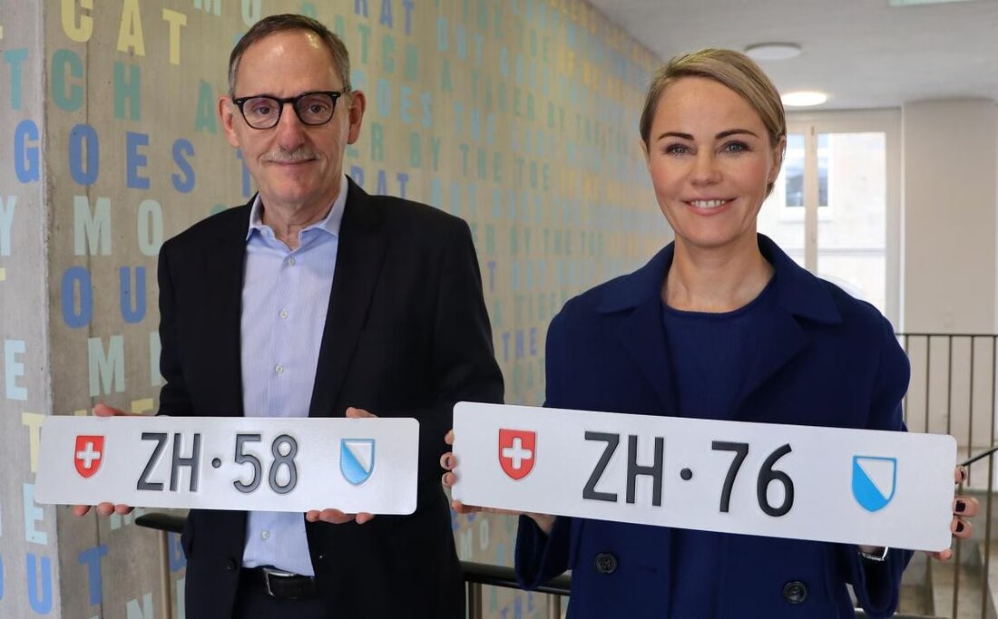 Regierungspräsidentin Natalie Rickli und Mario Fehr duelieren bei der Kontrollschilder-Auktion für «ZH 76» und «ZH 58», beginnend am 12. Dezember.
