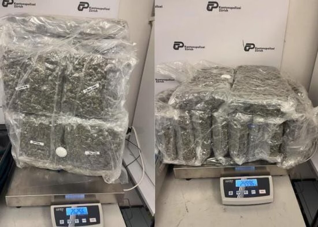 Ein 44-jähriger Brite wurde am Flughafen Zürich mit 51 kg Marihuana im Gepäck festgenommen. Ermittlungen laufen.