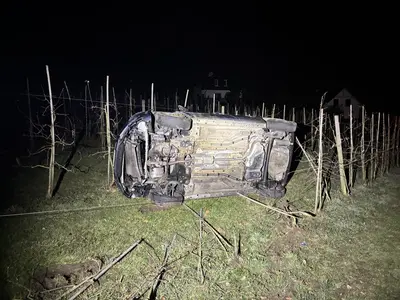 Chaos in Warth: Auto überschlägt sich und endet in Obstanlage!