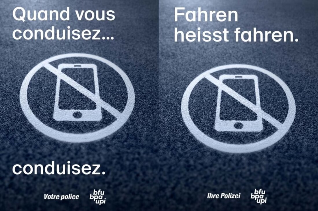 Die Westschweizer Polizei und die BFU starten die Kampagne "Fahren heisst fahren", um Ablenkung am Steuer zu reduzieren.