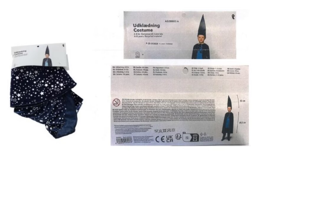 Warnung vor Verbrennungsgefahr: Das «Zauberer»-Kostüm von Flying Tiger Copenhagen erfüllt nicht die Sicherheitsstandards. Betroffenen wird geraten, es nicht zu verwenden.