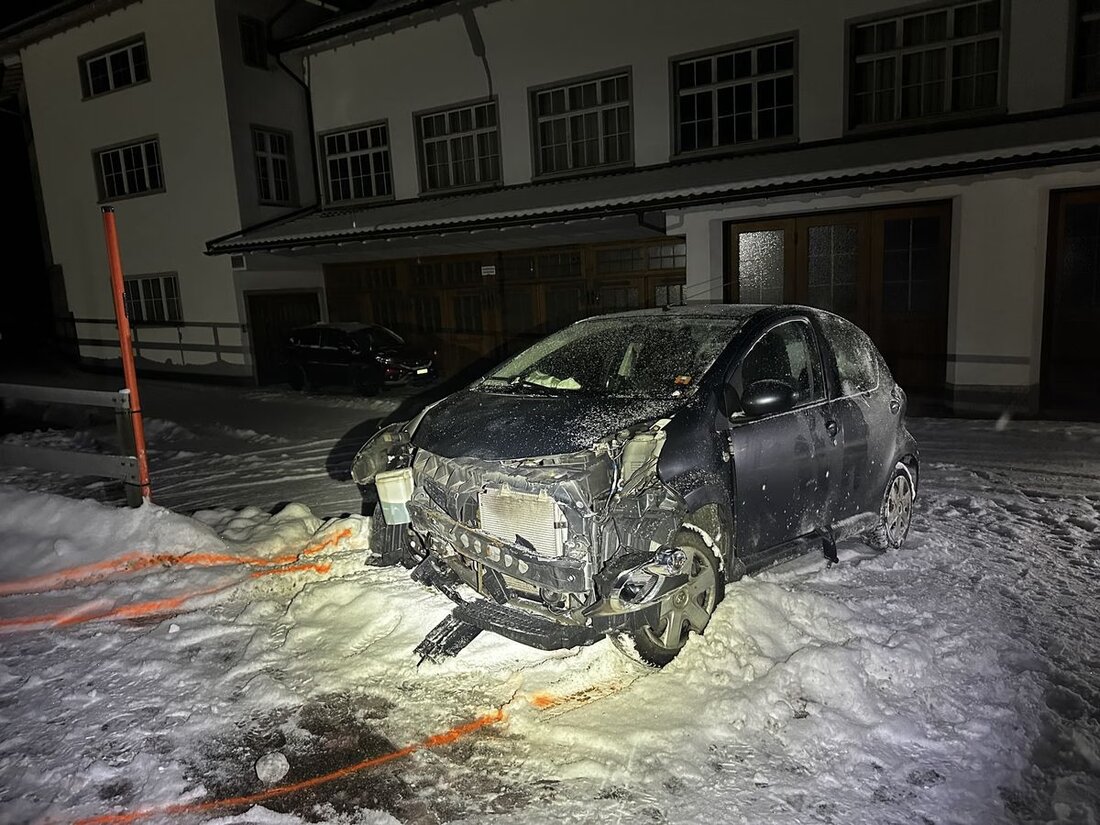 Am 6. Januar 2026 verursachte eine 22-jährige Fahrerin in Gais einen Selbstunfall. Das Fahrzeug kollidierte mit einem Geländer.