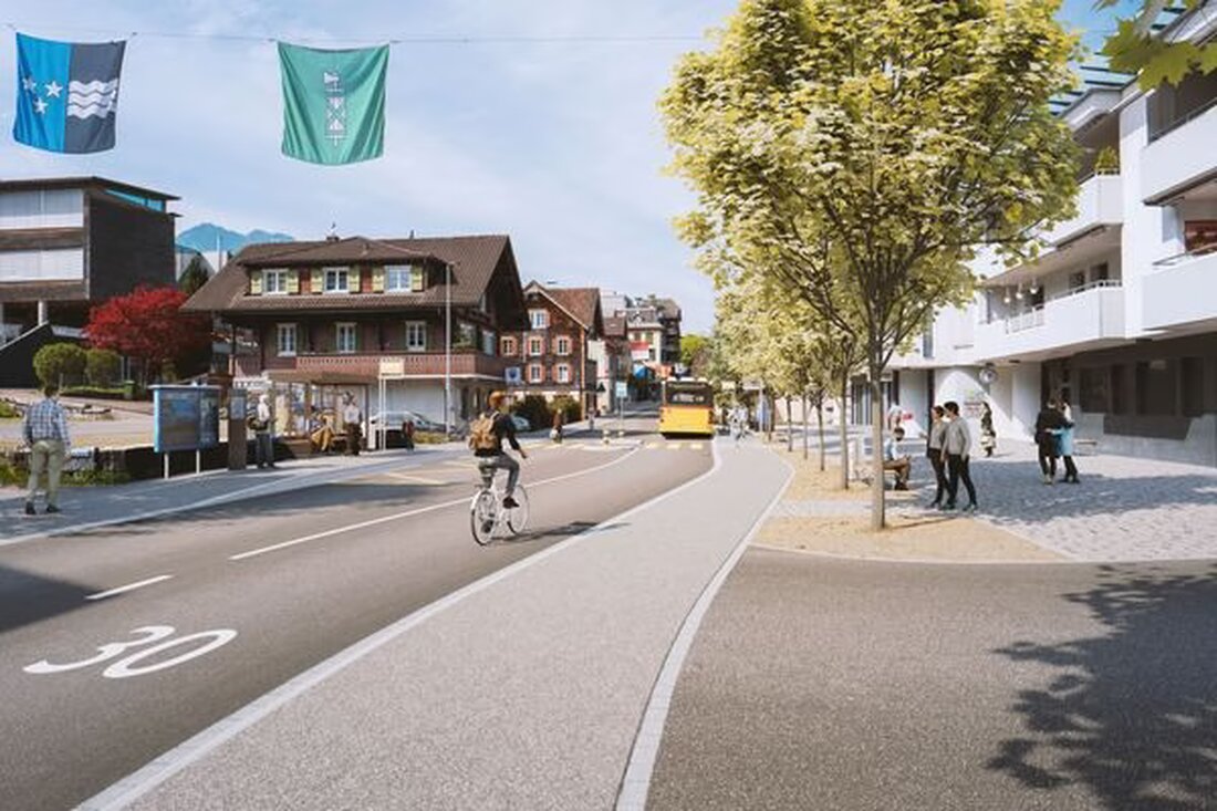 Das Strassenprojekt in Buochs verbessert ab sofort die Verkehrssicherheit im Ortskern bis 2028 mit lärmarmem Belag und neuen Infrastrukturmaßnahmen.