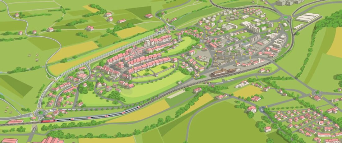 Das Projekt der Umfahrungsstraße in Romont (Abschnitt OST) wird bald öffentlich präsentiert, zielt auf Verkehrsberuhigung und Lebensqualität.