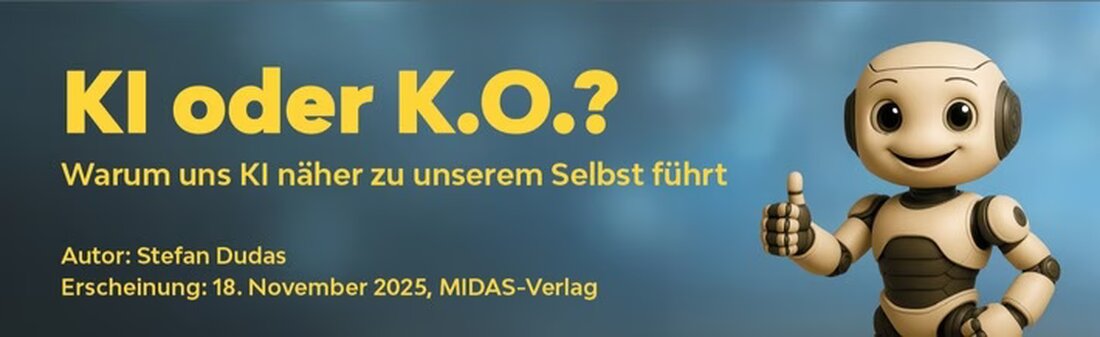 Stefan Dudas beleuchtet in seinem Buch «KI oder K.O.?», wie KI unsere Menschlichkeit reflektiert, erscheint am 18. November 2025.