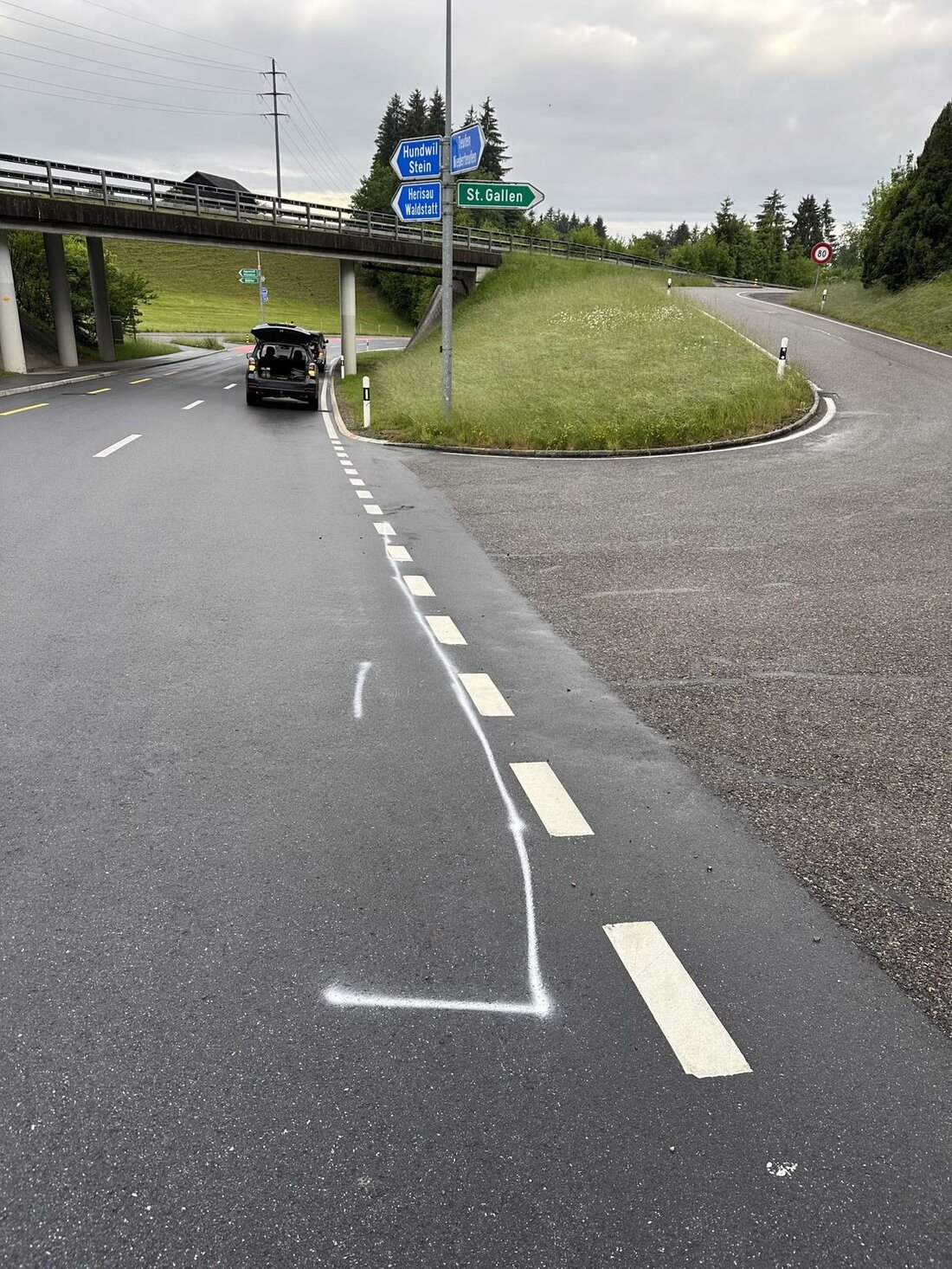 Eine E-Bike Fahrerin kollidierte am 23. Mai 2025 in Niederteufen mit einer Katze, verletzte sich schwer und musste ins Spital.
