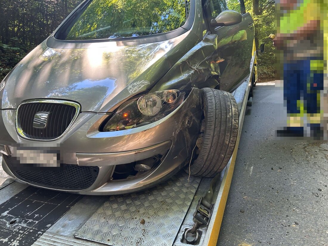 Am Samstagnachmittag missachtete ein Autofahrer bei einer Polizei-Kontrolle das Haltezeichen und kollidierte mit einer Böschung.