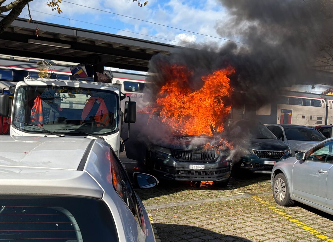 In Frauenfeld kam es zu einem Fahrzeugbrand am Bahnhof. Glücklicherweise gab es keine Verletzten, jedoch entstand hoher Sachschaden.