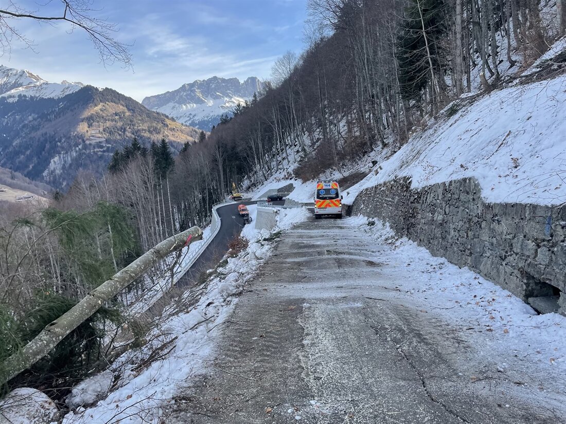 Ein Forstarbeiter wurde in Fajauna beim Arbeiten eingeklemmt und ins Spital gebracht. Die Polizei untersucht den Vorfall.