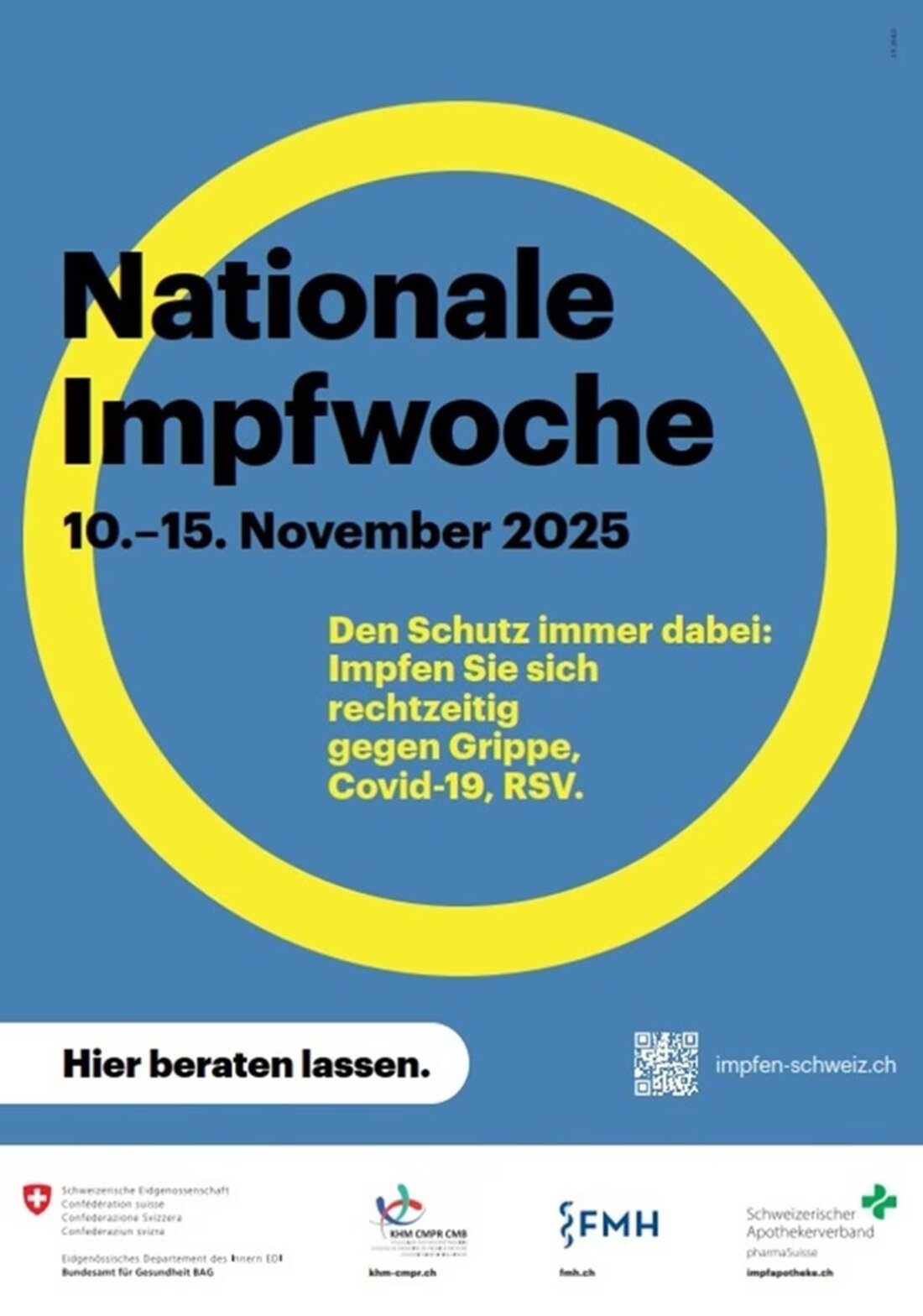 Schützen Sie sich vor Grippe und Atemwegsviren: Impfungen ab Oktober im Kanton Freiburg, inklusive Nationale Impfwoche ab 10. November.