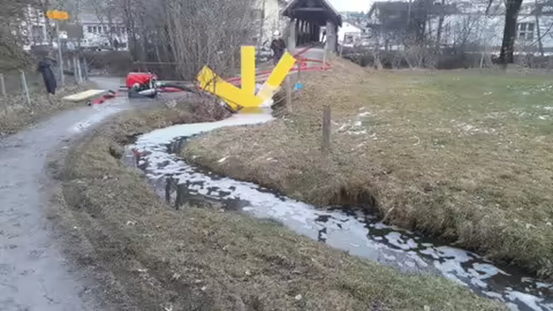 Am Mühlelibach in Appenzell floss Jauche aus einer undichten Grube, was zu einer erheblichen Gewässerverschmutzung führte.