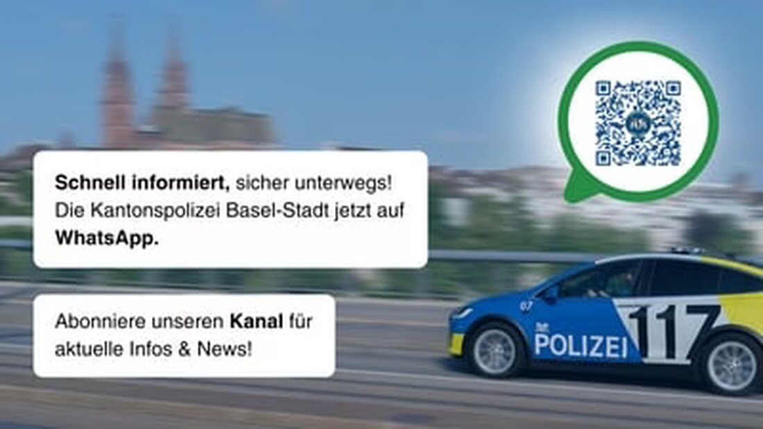 Die Kantonspolizei Basel-Stadt informiert jetzt über WhatsApp zu Sicherheitswarnungen und aktuellen Einsätzen. Abonnieren Sie den Kanal!
