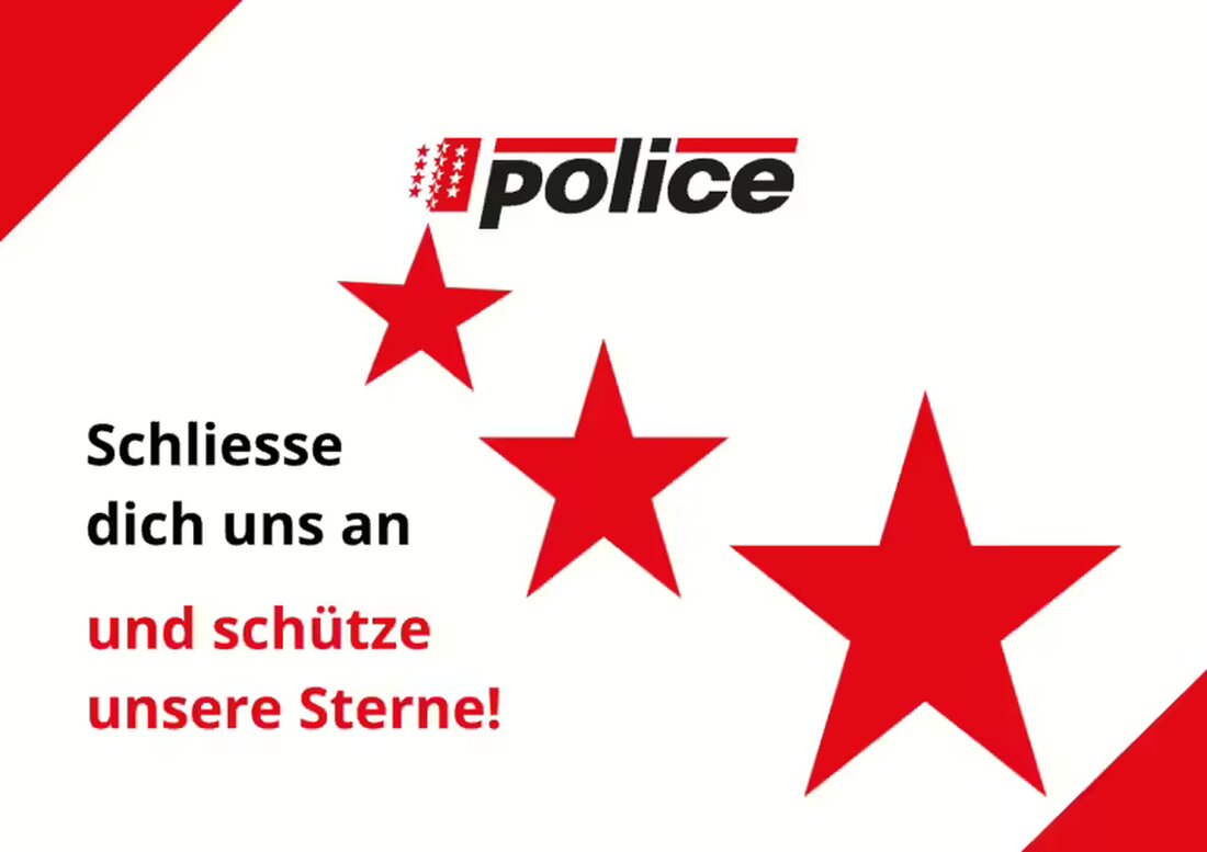 Die Kantonspolizei Wallis startet am 16. September 2024 eine Rekrutierungskampagne für Polizeivorbewerber. Jetzt bewerben!