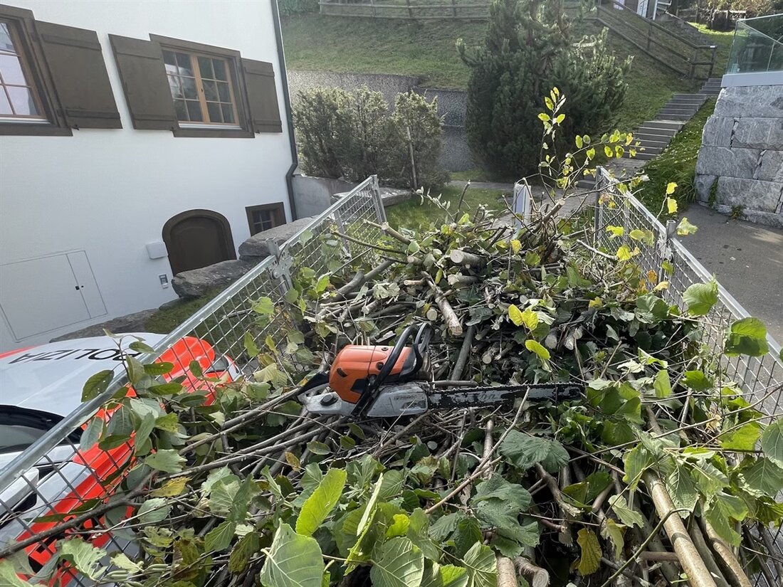 In Laax verletzte sich ein 30-jähriger Arbeiter bei einem Unfall mit einer Kettensäge. Er erhielt sofortige Hilfe und wurde ins Spital gebracht.