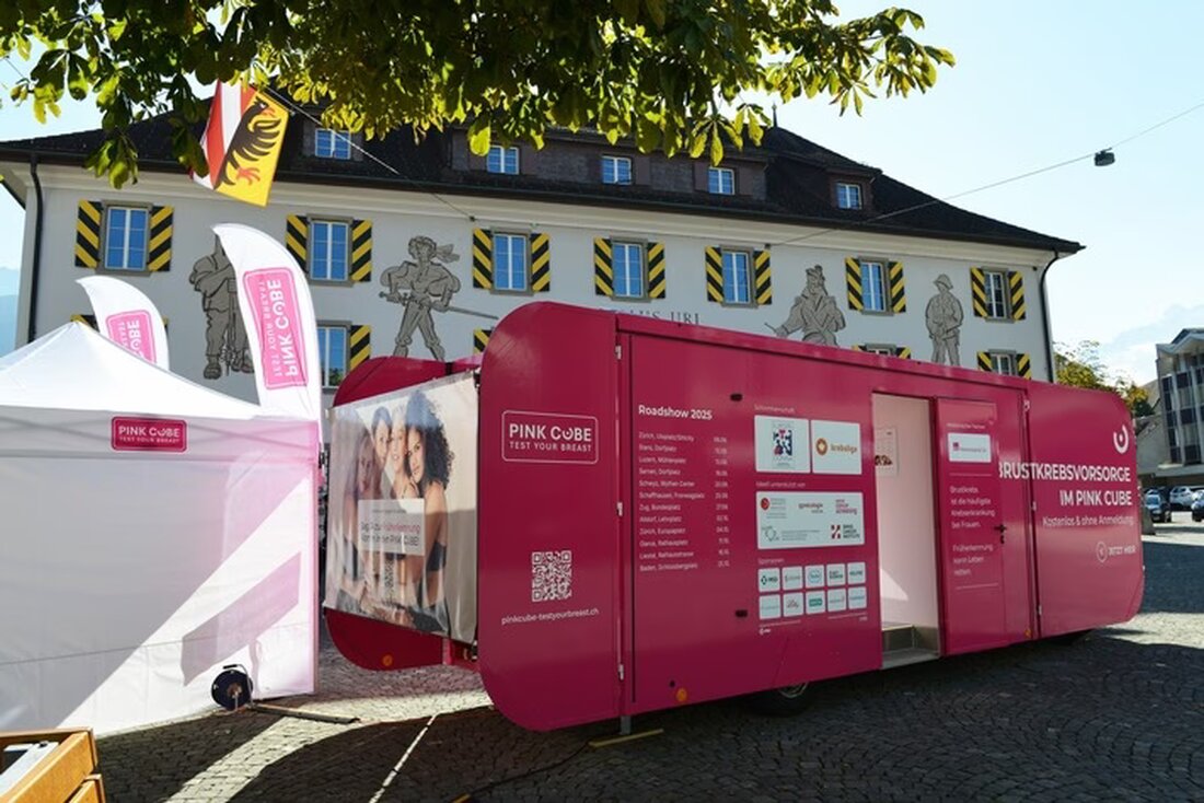 Heute öffnet der PINK CUBE in Altdorf bis 17 Uhr seine Türen für kostenlose Brustkrebsvorsorge ohne Termin. Seien Sie dabei!