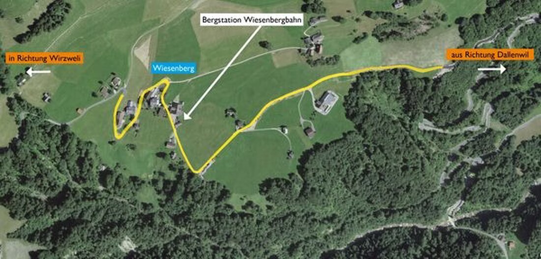 Ab 1. Mai 2025 beginnt die Sanierung der Wiesenbergstrasse bei Dallenwil, Arbeiten bis Oktober 2025, teils Verkehrssperren.