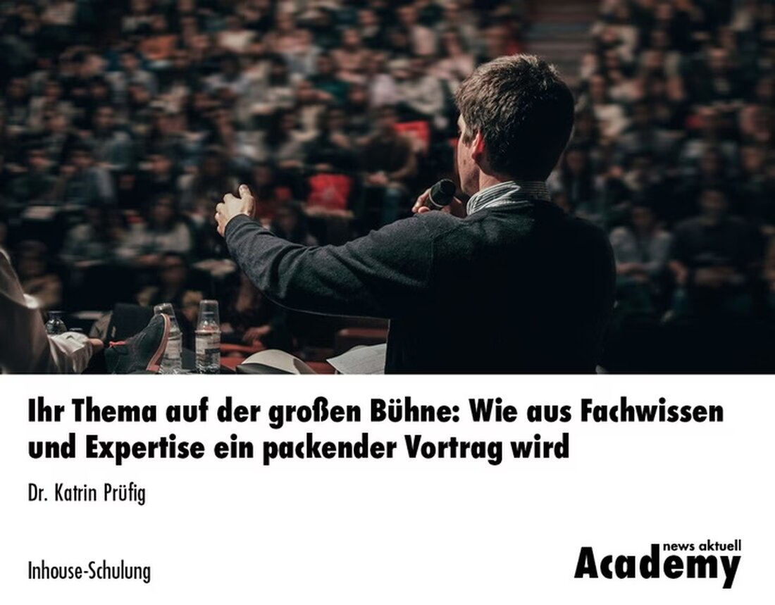 Lernen Sie, wie Sie Ihr Fachwissen in fesselnde Vorträge verwandeln. Inhouse-Training der news aktuell Academy für Experten.