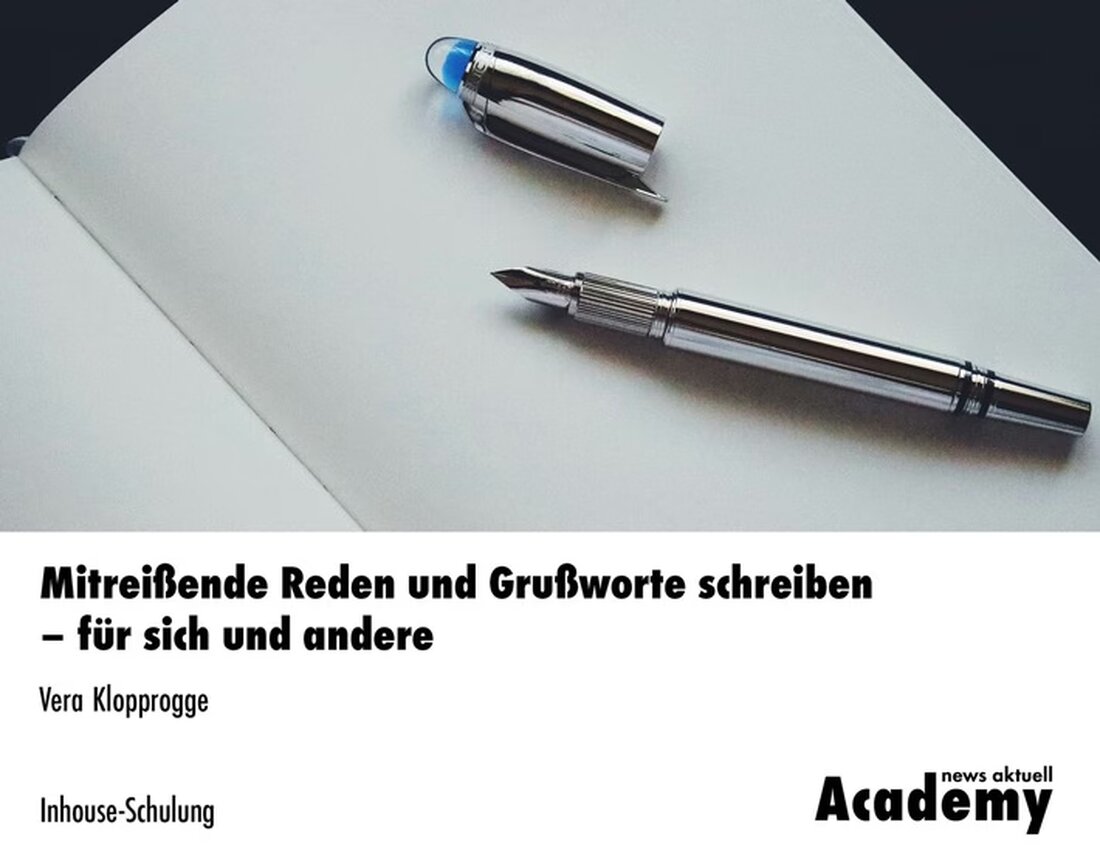 Erlernen Sie, wie man packende Reden und Grußworte verfasst. Die news aktuell Academy bietet praxisnahe Inhouse-Schulungen.