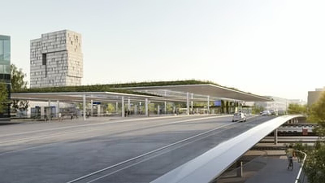 Bund und Kanton Basel-Stadt entwickeln mit SBB den Bahnhof Basel SBB West: Die neue Margarethenbrücke und Perronzugang schaffen eine großzügige Verbindung zwischen Stadt und Bahn.