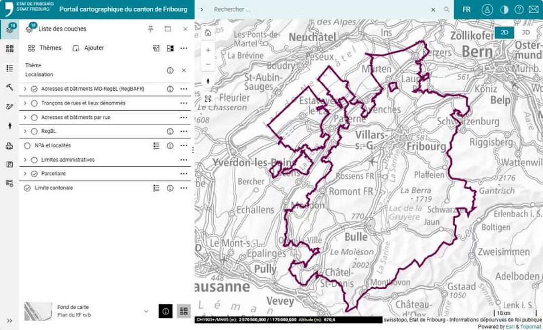 Der Kanton Freiburg lanciert das neue Kartenportal maps.fr.ch, das moderne Funktionen für Geoinformationen bietet und das alte System ersetzt.