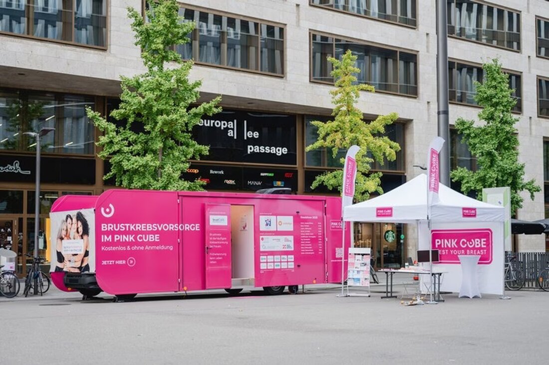 Am 4. Oktober 2025 informiert der PINK CUBE auf dem Europaplatz in Zürich über Brustkrebsvorsorge. Teilnahme kostenlos.