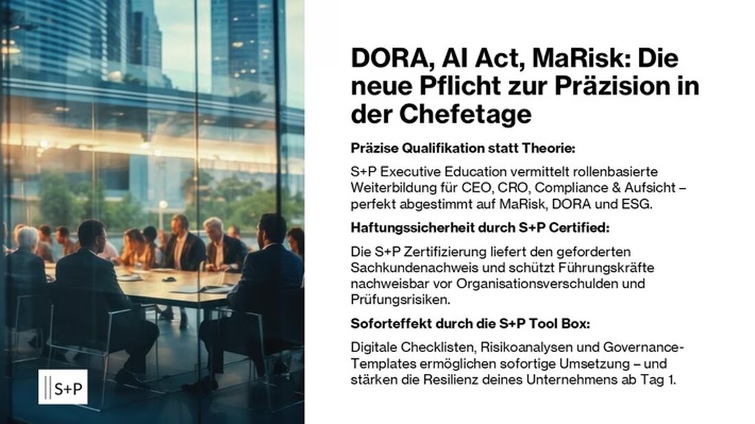 Regulatorische Änderungen wie MaRisk und DORA erfordern 2026 rollenbasierte Weiterbildung für Führungskräfte, um Haftungsrisiken zu minimieren.
