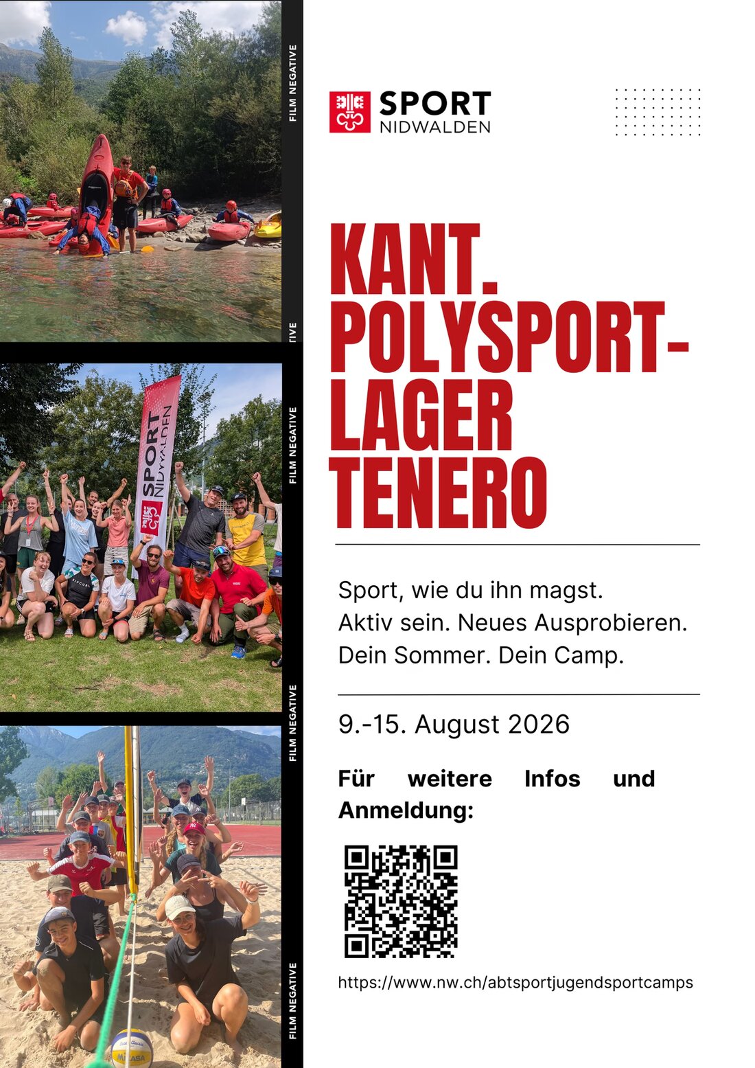 Im Jahr 2026 bietet das kantonale Polysportlager in Tenero Jugendlichen der 1.–3. Oberstufe ein spannendes Sporterlebnis.