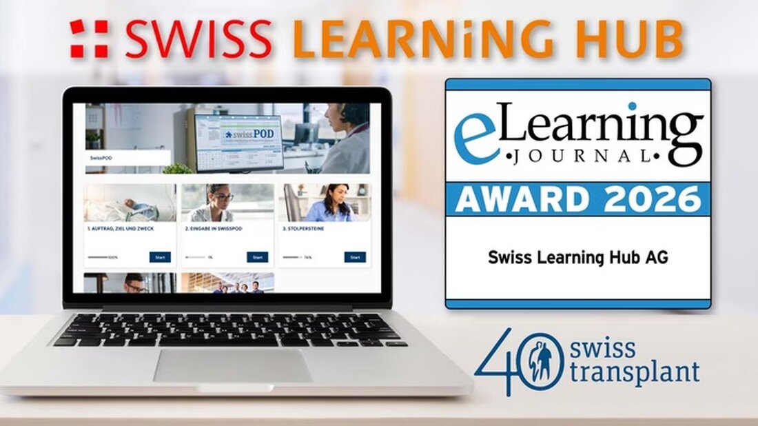Swiss Learning Hub AG erhält den eLearning AWARD 2026 für das innovative SwissPOD Training zur Verbesserung medizinischer Dokumentation.