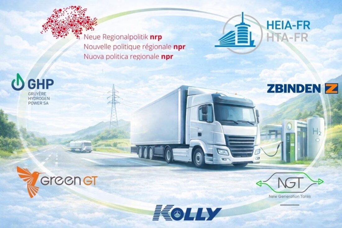 Der Kanton Freiburg fördert mit 290'000 Franken das innovative H2TICE-Projekt zur Wasserstoff-Umrüstung von Nutzfahrzeugen.