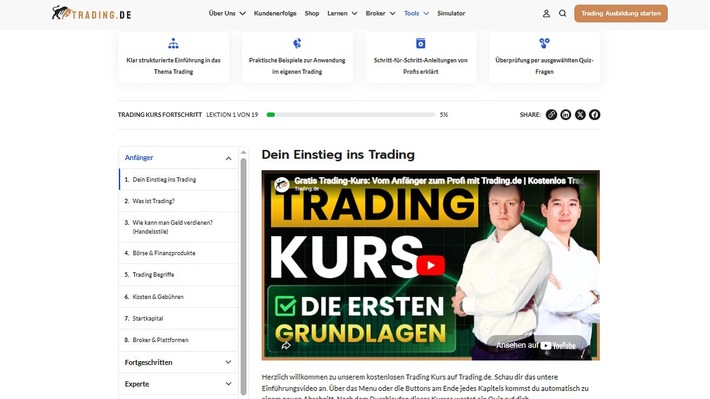 Kostenloser Trading-Kurs: So starten Sie erfolgreich mit Börsenhandel!