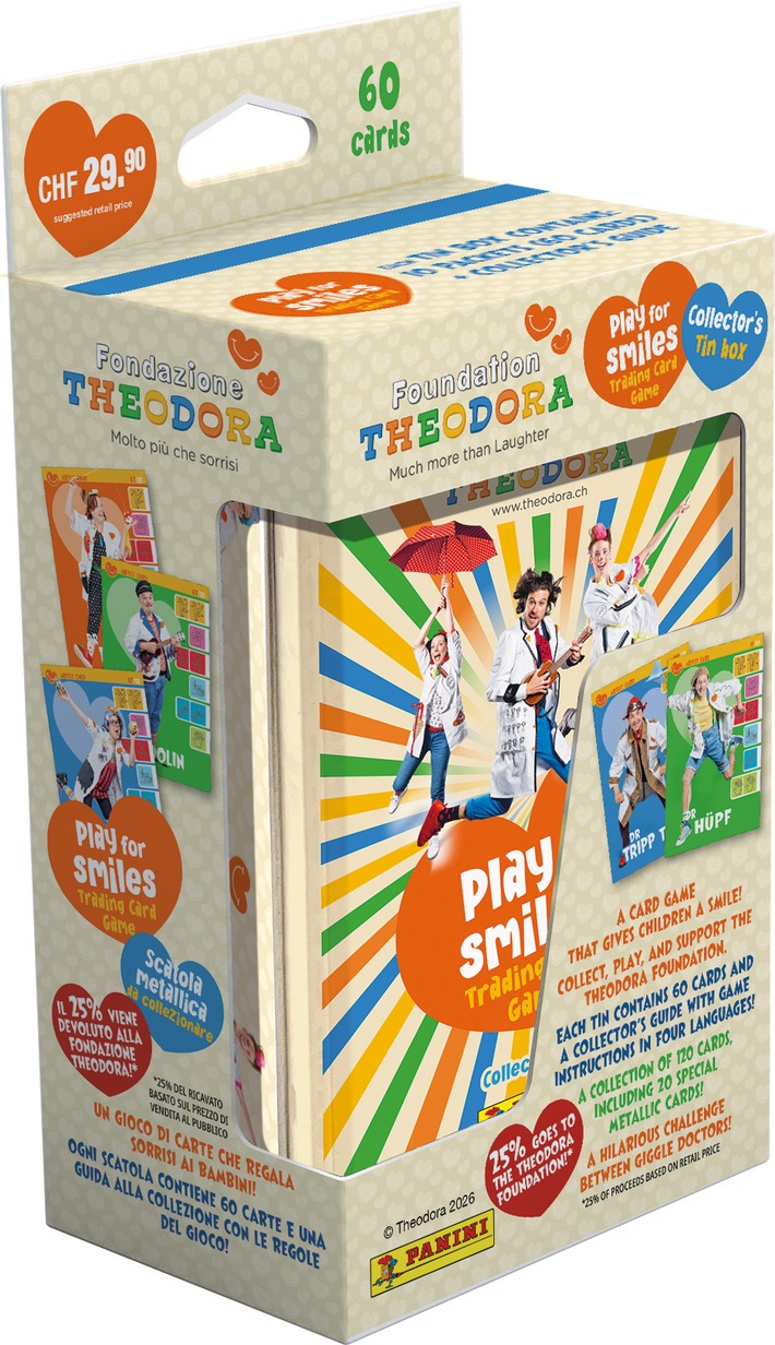 Panini und Stiftung Theodora: Das neue Kartenspiel für Kinderlachen!